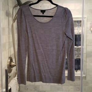 Talbots Merino Wool Sweater Small Gray Grey